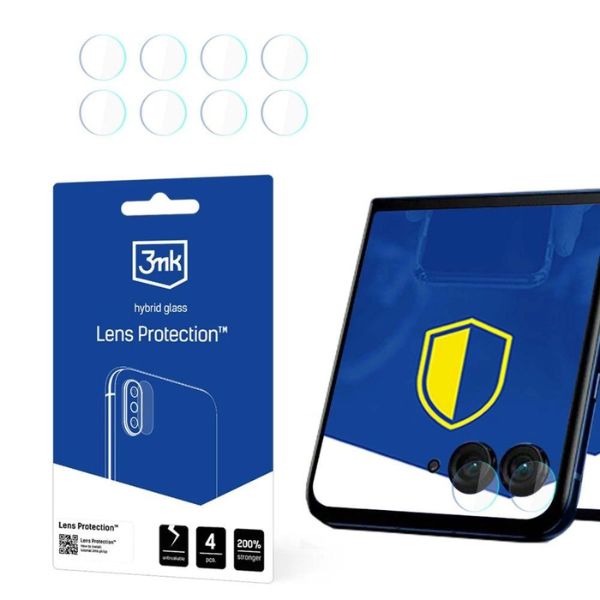 3MK Lens Protect Motorola Razr 50 (priekinis) Kameros lęšio apsauga 4 vnt. aprašymas - Prekės nuotrauka