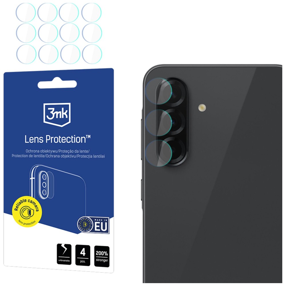 3MK „Lens Protection“ fotoaparato objektyvo apsauga, skirta „Samsung Galaxy A37“ / „Galaxy A57“, 4 vnt. aprašymas - Prekės nuotrauka