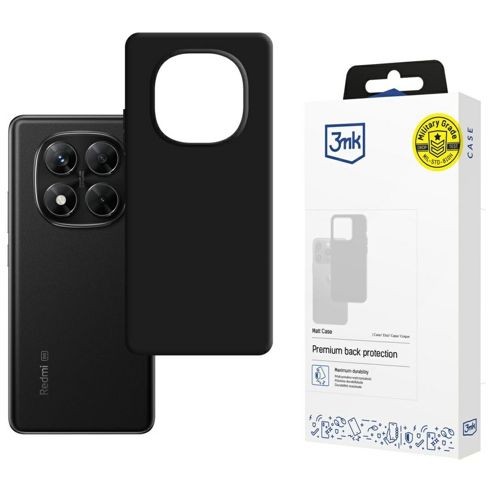 3MK Matt Case Pro dėklas Redmi Note 14 PRO 5G / POCO X7 5G juodos spalvos aprašymas - Prekės nuotrauka