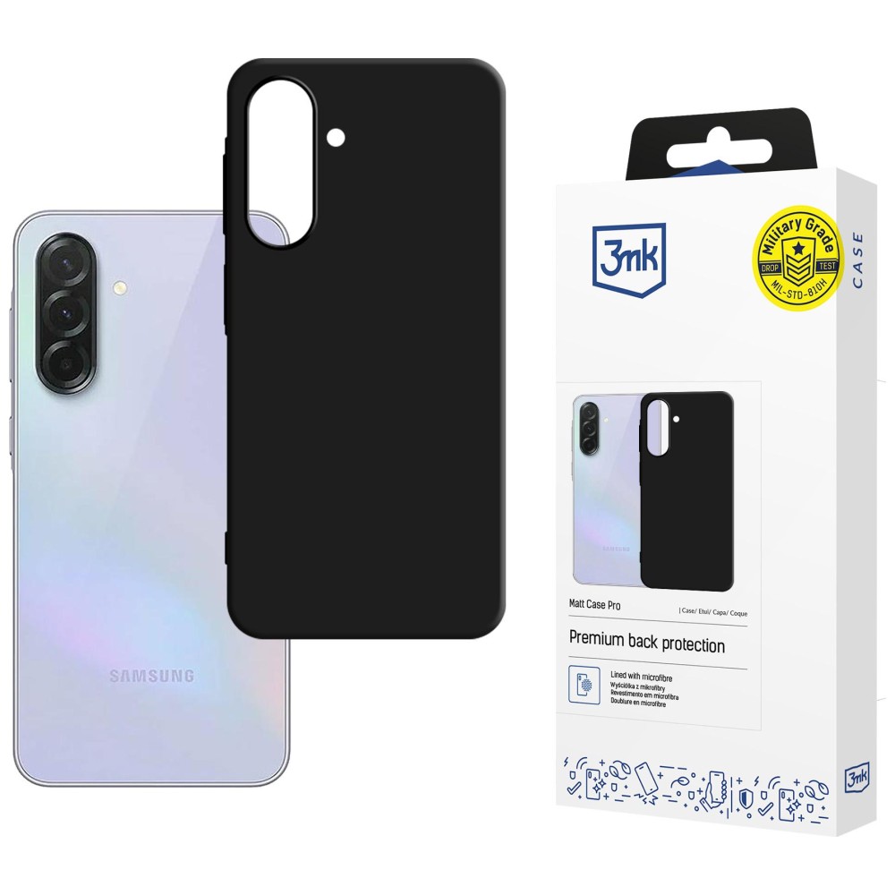 3MK Matt Dėklas Pro, skirtas Samsung Galaxy A37, juodos spalvos aprašymas - Prekės nuotrauka