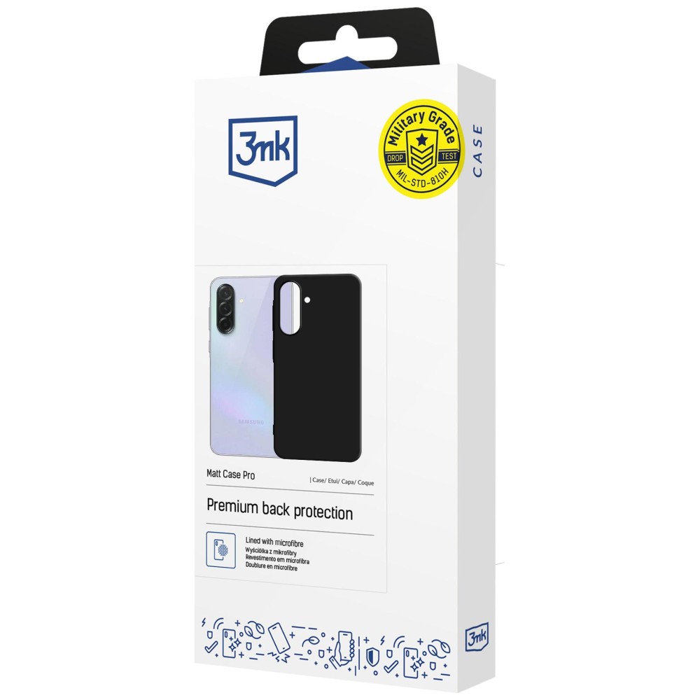 3MK Matt Dėklas Pro, skirtas Samsung Galaxy A37, juodos spalvos aprašymas - Prekės nuotrauka