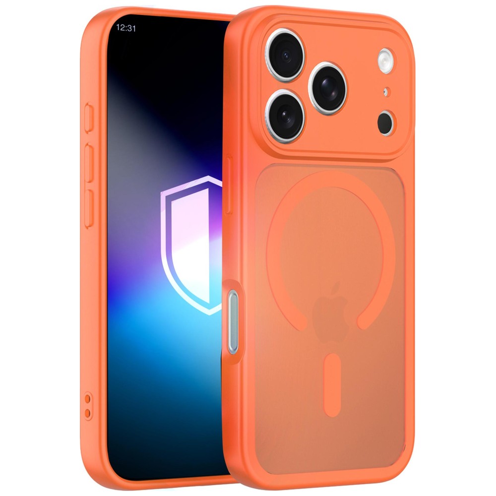 3MK Misty MagCase dėklas, skirtas iPhone 17 Pro / 18 Pro, oranžinis aprašymas - Prekės nuotrauka
