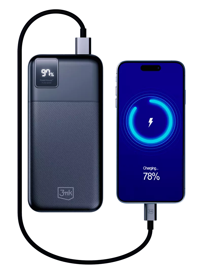 3MK PowerHouse 20000 mAh PowerbankMulti Charge QC+PD Pass-Through aprašymas - Prekės nuotrauka