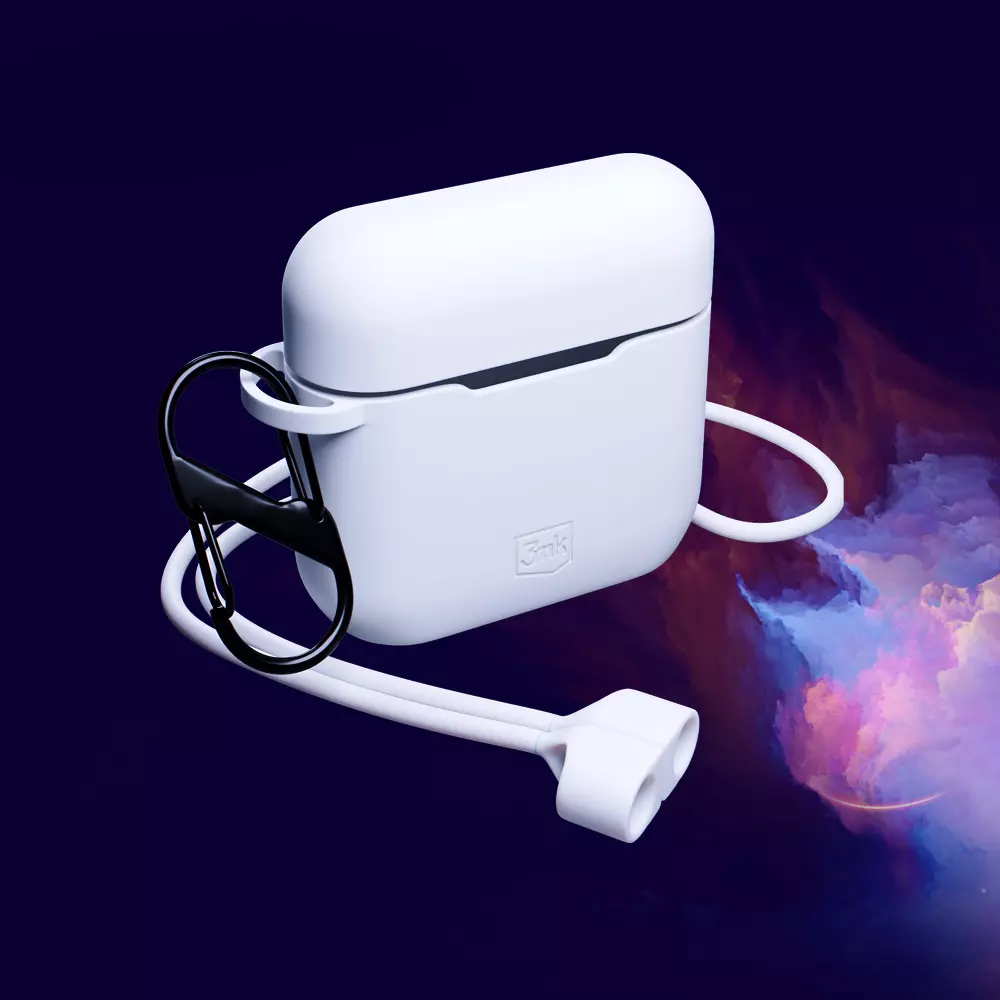 3MK silikoninis dėklas AirPods 2nd gen + karabinas aprašymas - Prekės nuotrauka