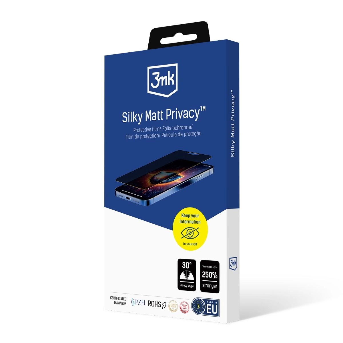 3MK Silky Matt Privacy iPhone 16 Pro Max 6.9″ privatumo plėvelė aprašymas - Prekės nuotrauka