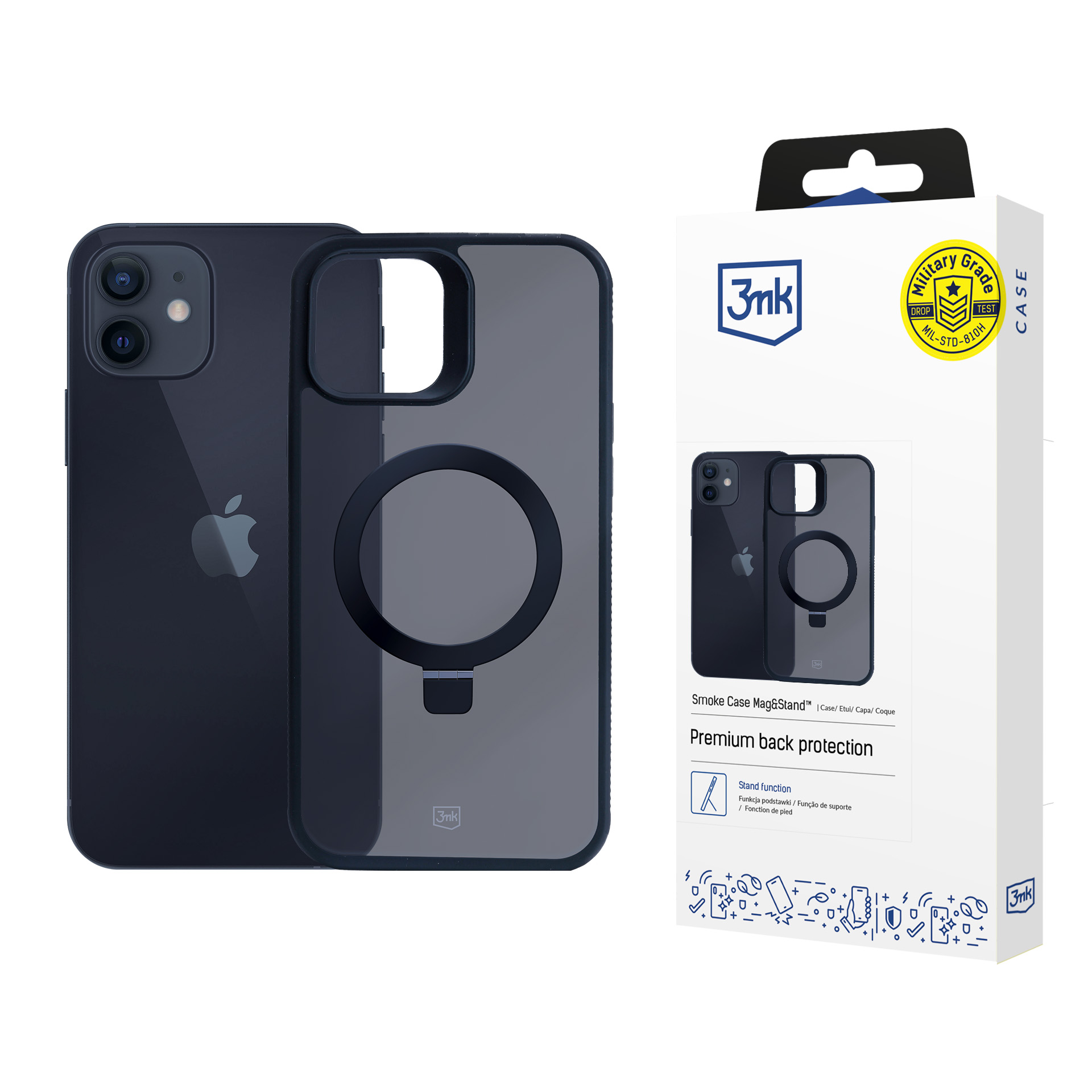 3MK Smoke Dėklas iPhone 16 Plus Magsafe & Stand aprašymas - Prekės nuotrauka