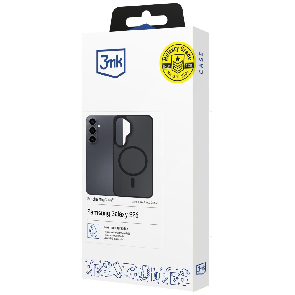 3MK Smoke MagDėklas Dėklas for Samsung Galaxy S26 Juodas aprašymas - Prekės nuotrauka