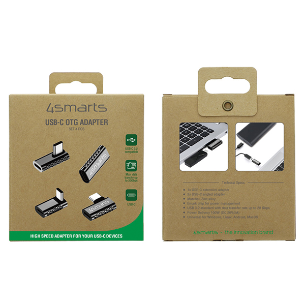 4Smarts USB-C OTG adapterių rinkinys 4 vnt aprašymas - Prekės nuotrauka 4Smarts USB-C OTG adapterių rinkinys 4 vnt aprašymas - Prekės nuotrauka