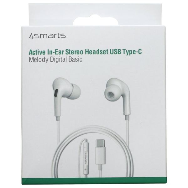 4smarts ausinės Melody Digital Basic USB-C D/A baltos spalvos 465590 aprašymas - Prekės nuotrauka 4smarts ausinės Melody Digital Basic USB-C D/A baltos spalvos 465590 aprašymas - Prekės nuotrauka