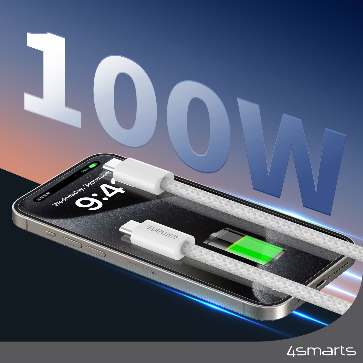 4smarts USB-C laidas 100W 5A 1.5m magnetiniu būdu ištraukiamas balta/baltas 541012 aprašymas - Prekės nuotrauka 4smarts USB-C laidas 100W 5A 1.5m magnetiniu būdu ištraukiamas balta/baltas 541012 aprašymas - Prekės nuotrauka