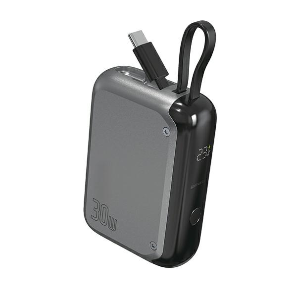 4smarts Pocket 10000 mAh 30W su įmontuotu USB-C kabelio kamuoliuku aprašymas - Prekės nuotrauka 4smarts Pocket 10000 mAh 30W su įmontuotu USB-C kabelio kamuoliuku aprašymas - Prekės nuotrauka