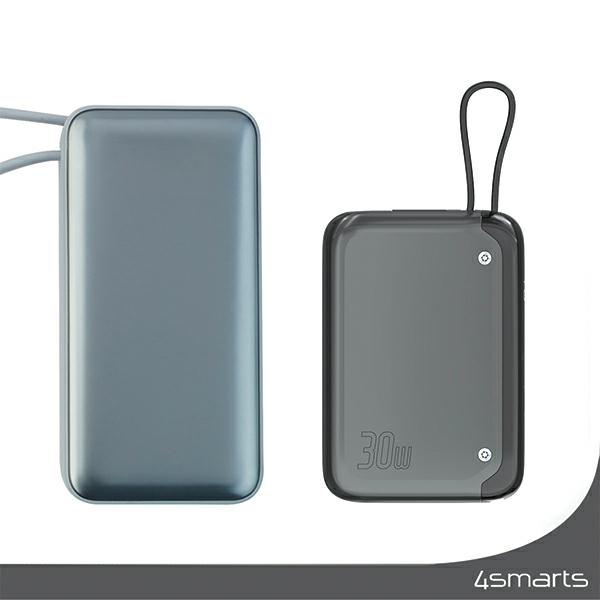 4smarts Pocket 10000 mAh 30W su įmontuotu USB-C kabelio kamuoliuku aprašymas - Prekės nuotrauka 4smarts Pocket 10000 mAh 30W su įmontuotu USB-C kabelio kamuoliuku aprašymas - Prekės nuotrauka
