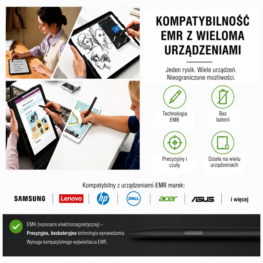 4smarts Stylus Pen Multi-Device Pieštukas Pro EMR juodas aprašymas - Prekės nuotrauka