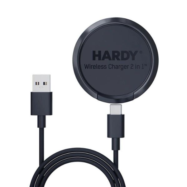 Accessories – 3mk Hardy Wireless Charger 2in1 15W Juodas aprašymas - Prekės nuotrauka
