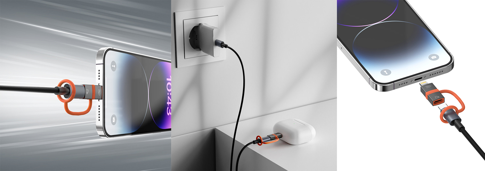 Adapteris 4smarts USB-C į Lightning PD 27W pilkas 2vnt aprašymas - Prekės nuotrauka