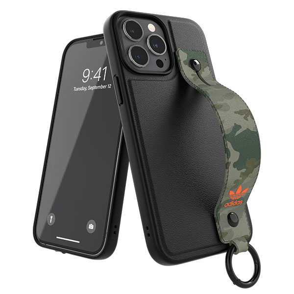 Adidas OR Hand Strap dėklas Apple iPhone 13 Pro/13 6,1″ juodos spalvos-žalios spalvos 47111 aprašymas - Prekės nuotrauka