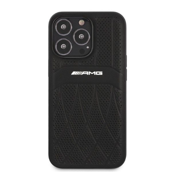 Mercedes AMG AMHCP13LOSDBK Apple iPhone 13 Pro / 13 6.1″ juodos spalvos kietas dėklas with Leather Curved Lines aprašymas - Prekės nuotrauka