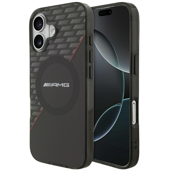 Mercedes AMG Double Layer Transparent Rhombs MagSafe dėklas, skirtas iPhone 17, juodos spalvos-red aprašymas - Prekės nuotrauka