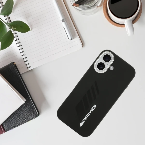 Mercedes AMG Silicone Oversize Rhombs MagSafe Dėklas skirtas Apple iPhone 17 juodos spalvos aprašymas - Prekės nuotrauka
