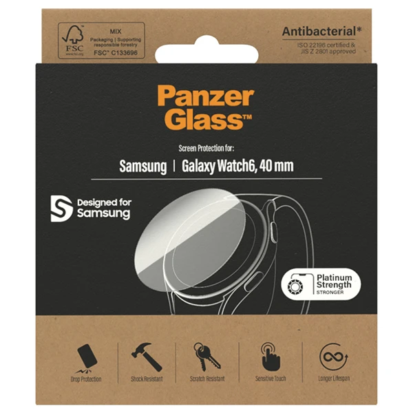 Panzer Glass PanzerGlass Samsung Galaxy Watch6 40mm AB (Transparent) aprašymas - Prekės nuotrauka Panzer Glass PanzerGlass Samsung Galaxy Watch6 40mm AB (Transparent) aprašymas - Prekės nuotrauka