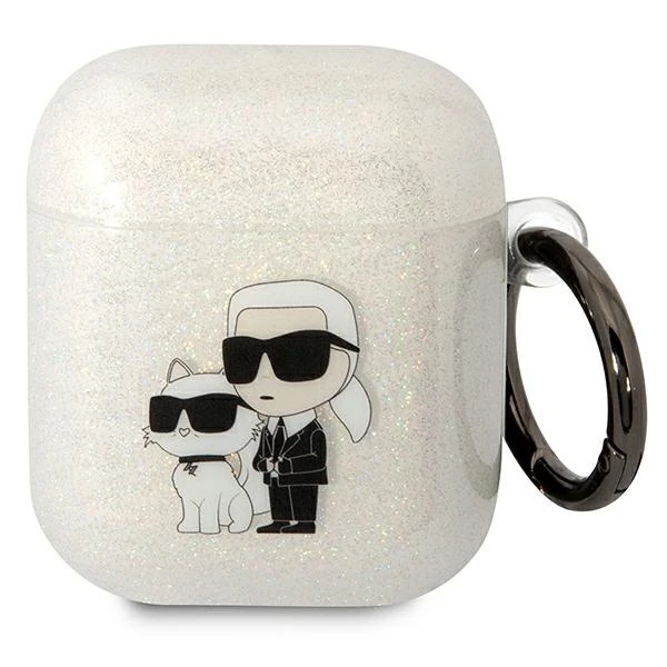 Apple AirPods Karl Lagerfeld Gliter Karl&Choupette (KLA2HNKCTGT) ausinių dėklas skaidrus aprašymas - Prekės nuotrauka Apple AirPods Karl Lagerfeld Gliter Karl&Choupette (KLA2HNKCTGT) ausinių dėklas skaidrus aprašymas - Prekės nuotrauka