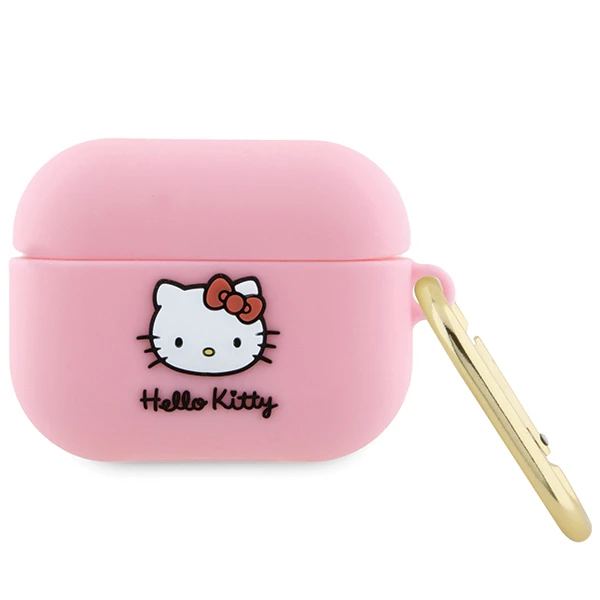 Apple AirPods Pro 1 Hello Kitty Silicone 3D Kitty Head (HKAP3DKHSP) dėklas ausinėms rožinės spalvos aprašymas - Prekės nuotrauka