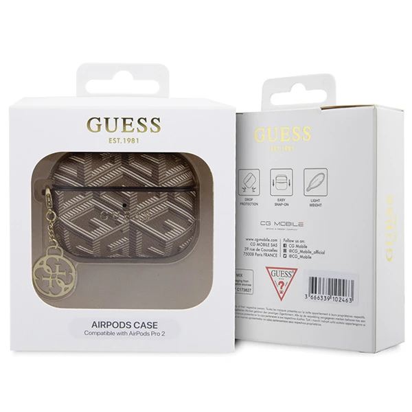 Apple AirPods Pro ausinių dėklas 2 Guess GCube Charm (GUAP2PGCE4CW) ruda aprašymas - Prekės nuotrauka Apple AirPods Pro ausinių dėklas 2 Guess GCube Charm (GUAP2PGCE4CW) ruda aprašymas - Prekės nuotrauka