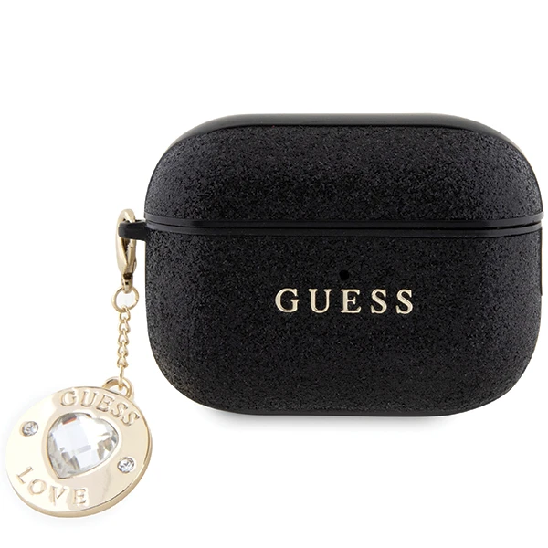 Apple AirPods Pro ausinių dėklas 2 Guess Fixed Glitter Heart Diamond Charm (GUAP2PGEHCDK) juodos spalvos aprašymas - Prekės nuotrauka Apple AirPods Pro ausinių dėklas 2 Guess Fixed Glitter Heart Diamond Charm (GUAP2PGEHCDK) juodos spalvos aprašymas - Prekės nuotrauka