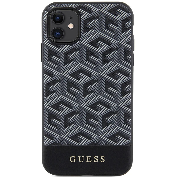 Apple iPhone 11 Guess dėklas GCube Stripes MagSafe (GUHMN61HGCFSEK) juodos spalvos aprašymas - Prekės nuotrauka