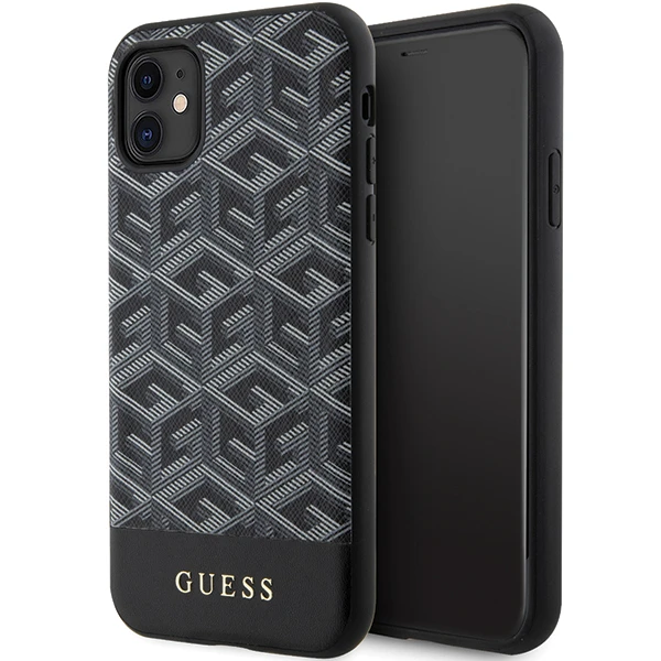 Apple iPhone 11 Guess dėklas GCube Stripes MagSafe (GUHMN61HGCFSEK) juodos spalvos aprašymas - Prekės nuotrauka