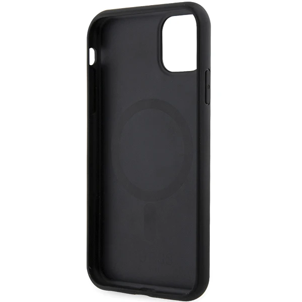 Apple iPhone 11 Guess dėklas GCube Stripes MagSafe (GUHMN61HGCFSEK) juodos spalvos aprašymas - Prekės nuotrauka