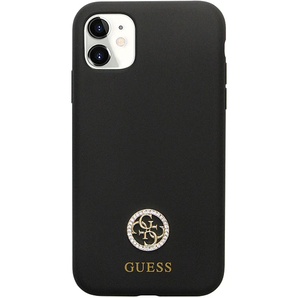 Apple iPhone 11 Guess dėklas Silicone Logo Strass 4G (Guhcn614dgpk) juodos spalvos aprašymas - Prekės nuotrauka Apple iPhone 11 Guess dėklas Silicone Logo Strass 4G (Guhcn614dgpk) juodos spalvos aprašymas - Prekės nuotrauka
