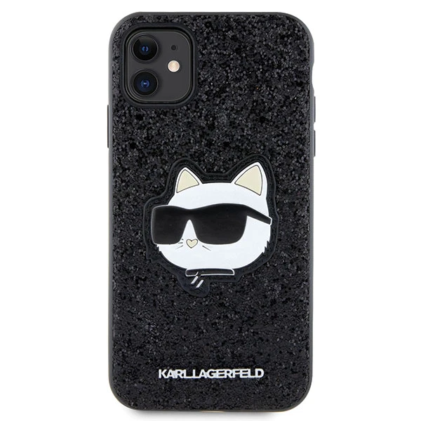 Apple iPhone 11 Karl Lagerfeld dėklas Glitter Choupette Patch (KLHCN61G2CPK) juodos spalvos aprašymas - Prekės nuotrauka