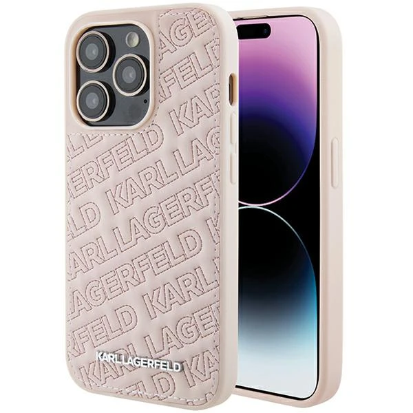 Apple iPhone 11 / XR Karl Lagerfeld dėklas Quilted K Pattern (KLHCN61PQKPMP) rožinės spalvos aprašymas - Prekės nuotrauka