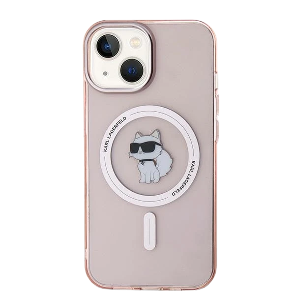 Apple iPhone 12 / 12 Pro Karl Lagerfeld dėklas IML Choupette MagSafe (KLHMP12MHFCCNOP) rožinės spalvos aprašymas - Prekės nuotrauka