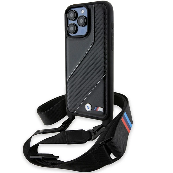Apple iPhone 15 Plus / 14 Plus BMW dėklas M Edition Carbon Stripe & Strap (BMHCP15M23PSCCK) juodos spalvos aprašymas - Prekės nuotrauka Apple iPhone 15 Plus / 14 Plus BMW dėklas M Edition Carbon Stripe & Strap (BMHCP15M23PSCCK) juodos spalvos aprašymas - Prekės nuotrauka