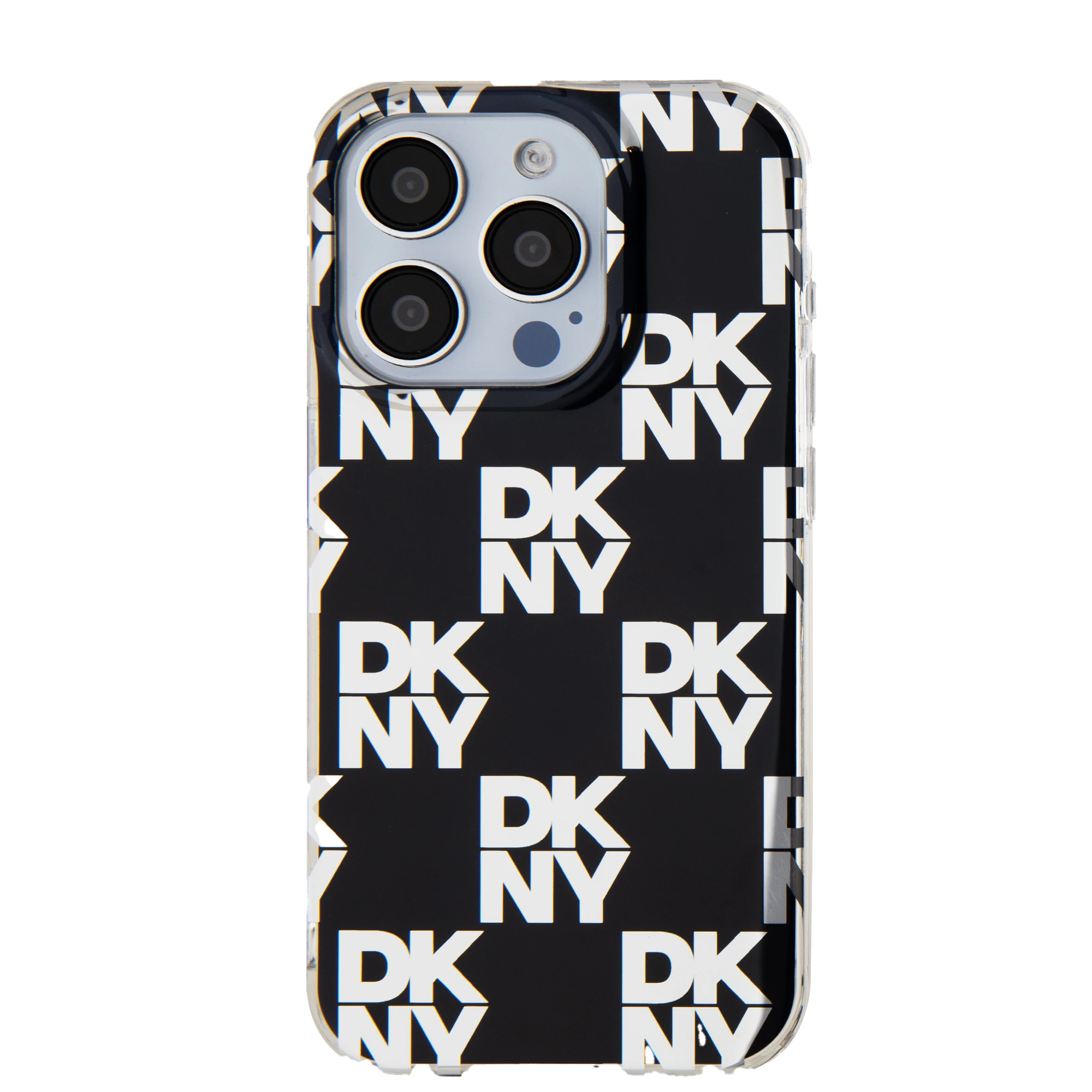 Apple iPhone 13 / 14 / 15 DKNY dėklas IML Checkered Mono Pattern (DKHCP15SHDLCEK) juodos spalvos aprašymas - Prekės nuotrauka