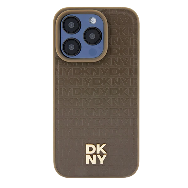 Apple iPhone 13 / 14 / 15 DKNY odinis dėklas Pattern Metal Logo MagSafe (DKHMP15SPSHRPSW) rudos spalvos aprašymas - Prekės nuotrauka Apple iPhone 13 / 14 / 15 DKNY odinis dėklas Pattern Metal Logo MagSafe (DKHMP15SPSHRPSW) rudos spalvos aprašymas - Prekės nuotrauka