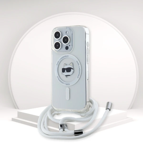 Apple iPhone 13 / 14 / 15 Karl Lagerfeld dėklas IML Choupette Head & Cord MagSafe (KLHMP14SHCCHNT) skaidrus aprašymas - Prekės nuotrauka