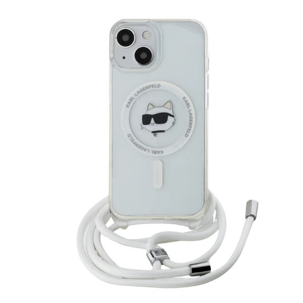 Apple iPhone 13 / 14 / 15 Karl Lagerfeld dėklas IML Choupette Head & Cord MagSafe (KLHMP14SHCCHNT) skaidrus aprašymas - Prekės nuotrauka