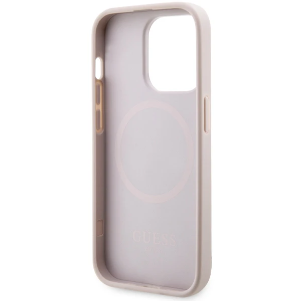 Apple iPhone 13 Pro Guess dėklas 4G Printed Stripe MagSafe (GUHMP13LP4RPSP) rožinės spalvos aprašymas - Prekės nuotrauka Apple iPhone 13 Pro Guess dėklas 4G Printed Stripe MagSafe (GUHMP13LP4RPSP) rožinės spalvos aprašymas - Prekės nuotrauka