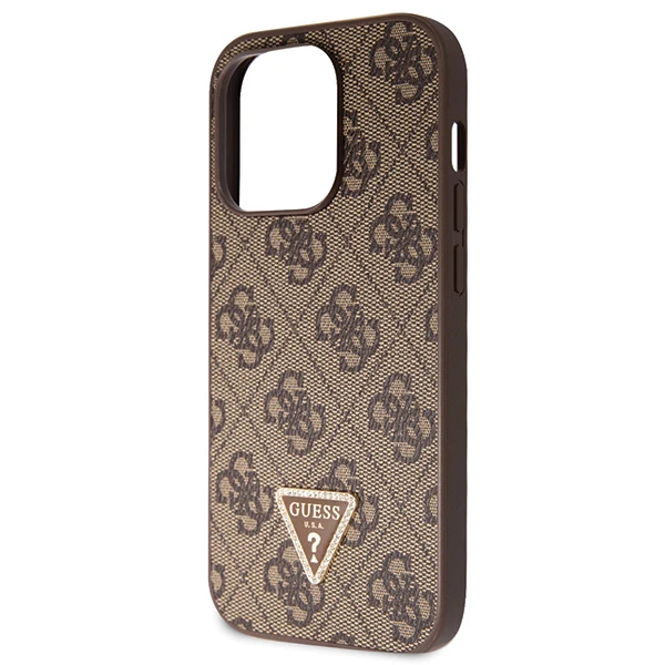 Apple iPhone 13 Pro Guess dėklas Crossbody 4G Metal Logo (GUHCP13LP4TDSCPW) rudos spalvos aprašymas - Prekės nuotrauka