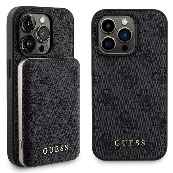 Apple iPhone 13 PRO Guess dėklas + Powerbank MagSafe 4G Metal Logo 5000mAh (GUBPM5P13L4GEMGK) juodos spalvos aprašymas - Prekės nuotrauka