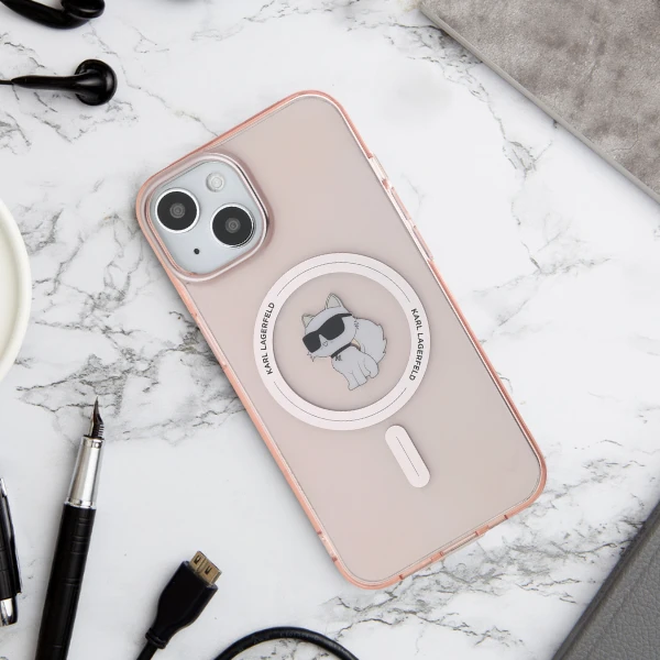 Apple iPhone 13 Pro Karl Lagerfeld dėklas IML Choupette MagSafe (KLHMP13LHFCCNOT) skaidrus aprašymas - Prekės nuotrauka