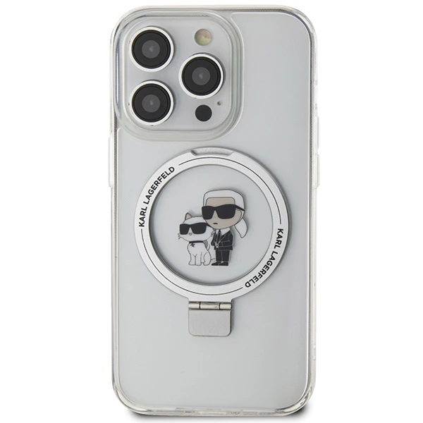 Apple iPhone 13 Pro Karl Lagerfeld dėklas Ring Stand Karl&Choupettte MagSafe (KLHMP13XHMRSKCH) baltos spalvos aprašymas - Prekės nuotrauka Apple iPhone 13 Pro Karl Lagerfeld dėklas Ring Stand Karl&Choupettte MagSafe (KLHMP13XHMRSKCH) baltos spalvos aprašymas - Prekės nuotrauka