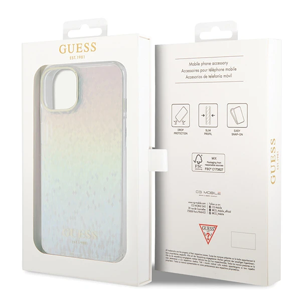 Apple iPhone 13 Pro Max Guess dėklas IML Faceted Mirror Disco Iridescent (GUHCP13XHDECMI) įvairiaspalvis aprašymas - Prekės nuotrauka