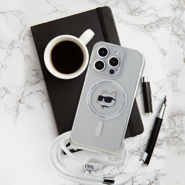 Apple iPhone 13 Pro Max Karl Lagerfeld dėklas IML Choupette Head & Cord MagSafe (KLHMP13XHCCHNT) skaidrus aprašymas - Prekės nuotrauka Apple iPhone 13 Pro Max Karl Lagerfeld dėklas IML Choupette Head & Cord MagSafe (KLHMP13XHCCHNT) skaidrus aprašymas - Prekės nuotrauka