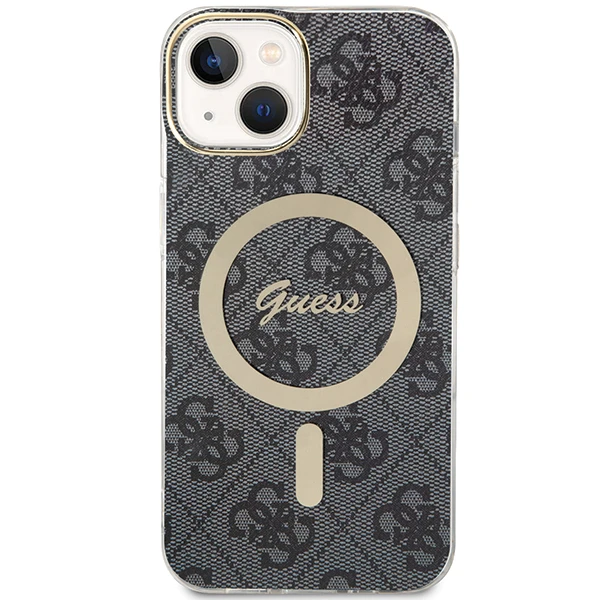 Apple iPhone 14 plus / 15 plus Guess dėklas 4G MagSafe (GUHMP15MH4STK) juodos spalvos aprašymas - Prekės nuotrauka Apple iPhone 14 plus / 15 plus Guess dėklas 4G MagSafe (GUHMP15MH4STK) juodos spalvos aprašymas - Prekės nuotrauka