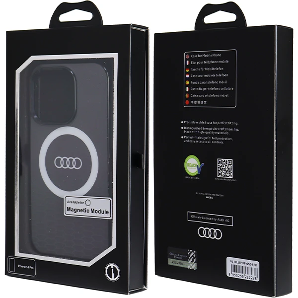 Dėklas Apple iPhone 14 Pro Audi IML Big Logo MagSafe (AU-IMLMIP14P-Q5/D2-BK) juodos spalvos aprašymas - Prekės nuotrauka