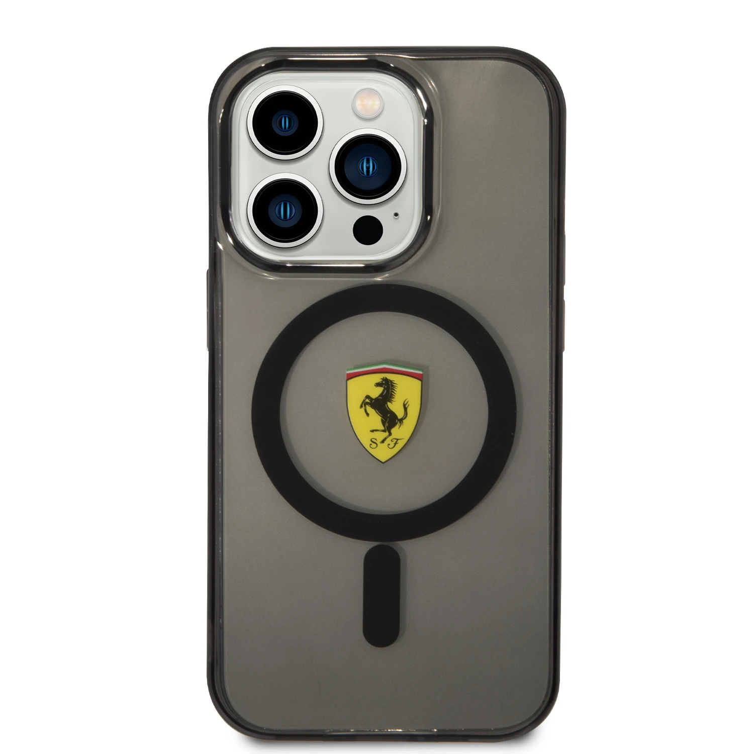 Apple iPhone 14 Pro Ferrari dėklas Translucent Magsafe (FEHMP14LURKK) juodos spalvos aprašymas - Prekės nuotrauka Apple iPhone 14 Pro Ferrari dėklas Translucent Magsafe (FEHMP14LURKK) juodos spalvos aprašymas - Prekės nuotrauka